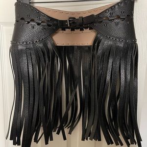 Fringe belt, one length, meant to layer over skirts